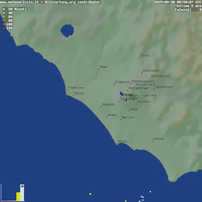 Lightning Map Lazio